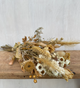 Botanics-small-dried-flower-brown-bouquet-on-wooden-stool
