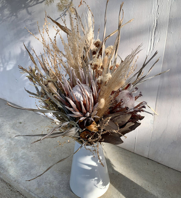 Botanics-dried-flower-arrangement-in-white-vase