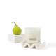 Neve white candle with pear on stand