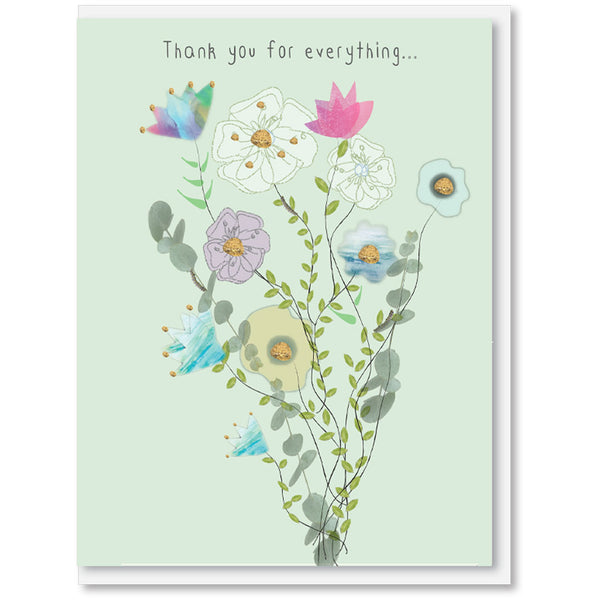 Thank you card with flowers