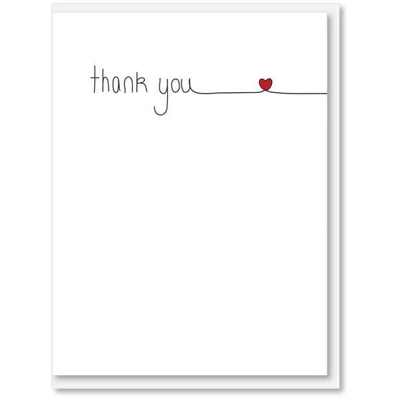 Thank you card with mini love heart