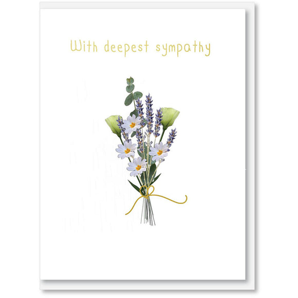 With deepest sympathy flower bunch card